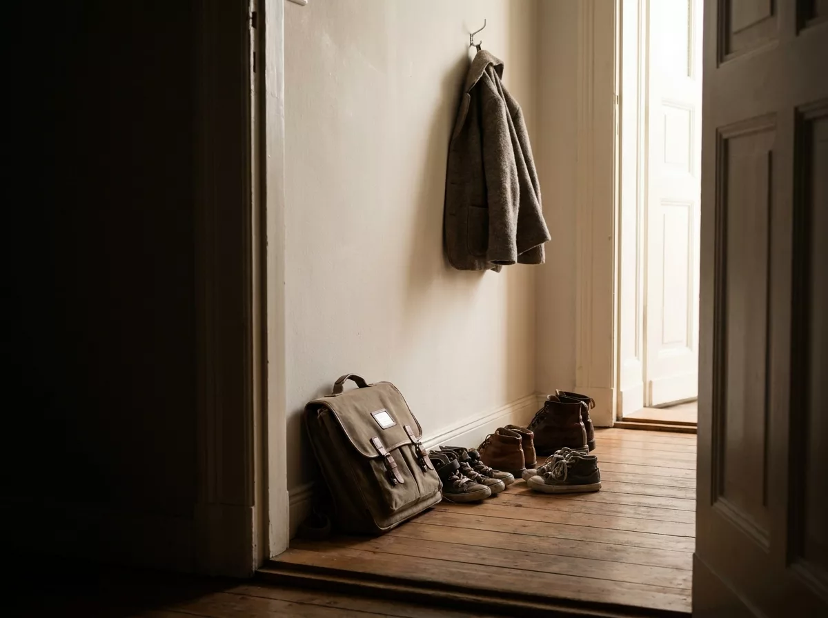 Flur mit Kinderschuhen und Schulranzen – laufende Verpflichtungen bleiben bestehen